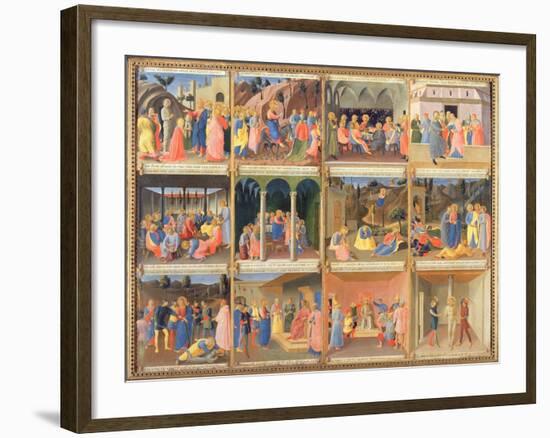 Scenes from the Life of Christ, Panel Three from the Silver Treasury of Santissima Annunziata-Fra Angelico-Framed Giclee Print