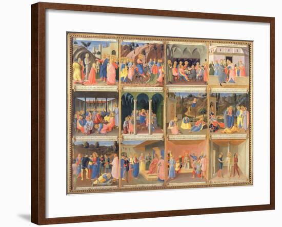 Scenes from the Life of Christ, Panel Three from the Silver Treasury of Santissima Annunziata-Fra Angelico-Framed Giclee Print