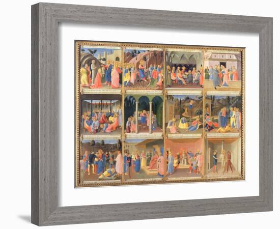 Scenes from the Life of Christ, Panel Three from the Silver Treasury of Santissima Annunziata-Fra Angelico-Framed Giclee Print