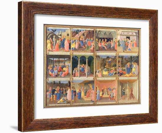 Scenes from the Life of Christ, Panel Three from the Silver Treasury of Santissima Annunziata-Fra Angelico-Framed Giclee Print