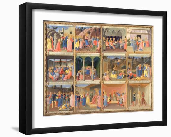 Scenes from the Life of Christ, Panel Three from the Silver Treasury of Santissima Annunziata-Fra Angelico-Framed Giclee Print