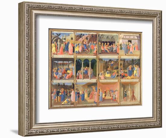 Scenes from the Life of Christ, Panel Three from the Silver Treasury of Santissima Annunziata-Fra Angelico-Framed Giclee Print