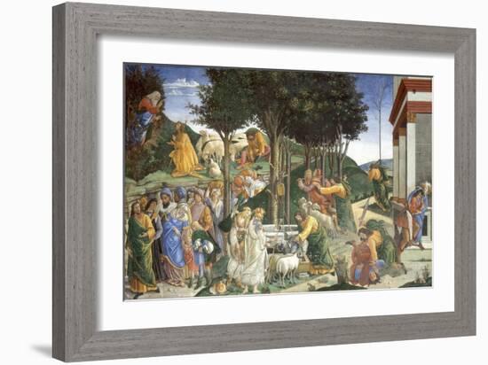 Scenes from the Life of Moses, 1481-1482-Sandro Botticelli-Framed Giclee Print