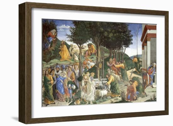 Scenes from the Life of Moses, 1481-1482-Sandro Botticelli-Framed Giclee Print