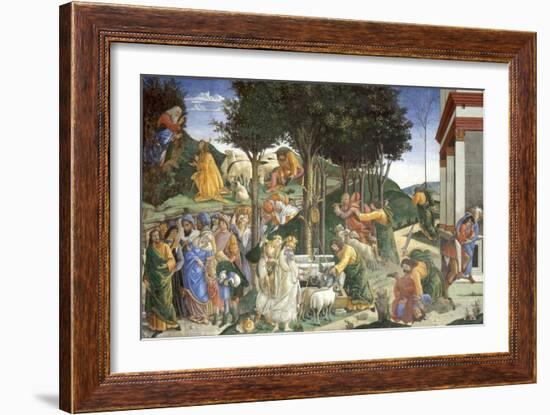 Scenes from the Life of Moses, 1481-1482-Sandro Botticelli-Framed Giclee Print