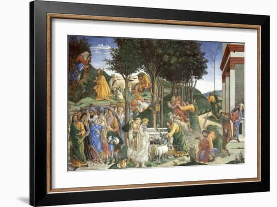 Scenes from the Life of Moses, 1481-1482-Sandro Botticelli-Framed Giclee Print