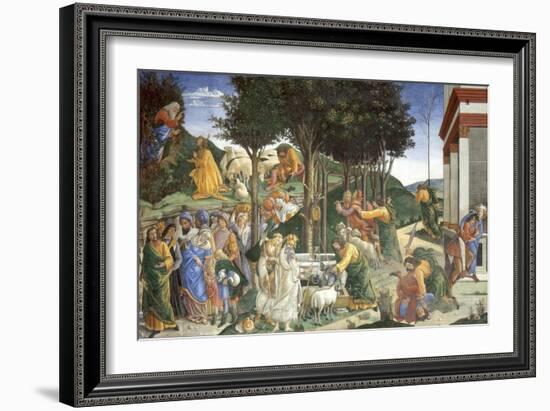 Scenes from the Life of Moses, 1481-1482-Sandro Botticelli-Framed Giclee Print