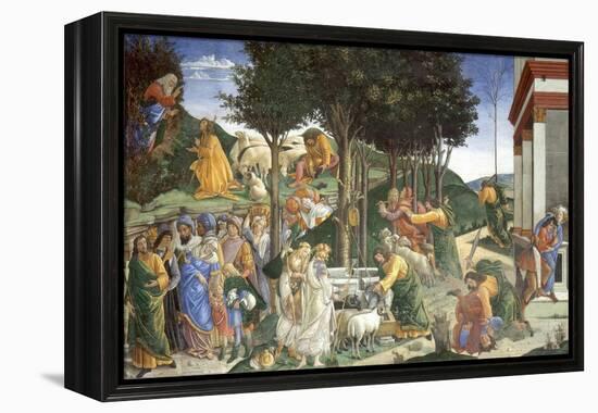 Scenes from the Life of Moses, 1481-1482-Sandro Botticelli-Framed Premier Image Canvas