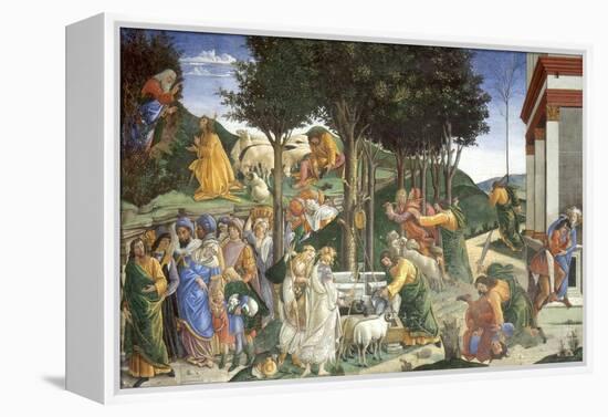 Scenes from the Life of Moses, 1481-1482-Sandro Botticelli-Framed Premier Image Canvas