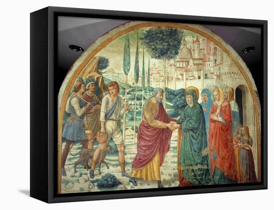 Scenes from the Life of Saint Joachim: Meeting at the Golden Gate-Benozzo Gozzoli-Framed Premier Image Canvas