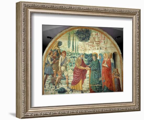 Scenes from the Life of Saint Joachim: Meeting at the Golden Gate-Benozzo Gozzoli-Framed Giclee Print