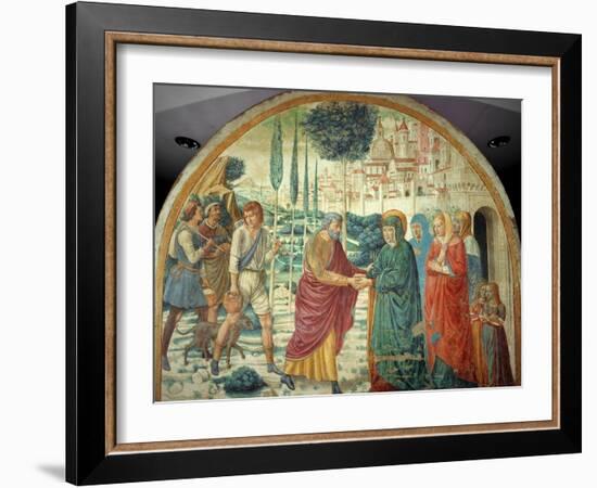 Scenes from the Life of Saint Joachim: Meeting at the Golden Gate-Benozzo Gozzoli-Framed Giclee Print