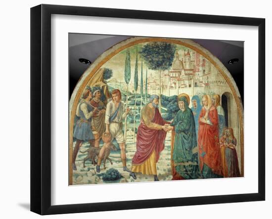 Scenes from the Life of Saint Joachim: Meeting at the Golden Gate-Benozzo Gozzoli-Framed Giclee Print