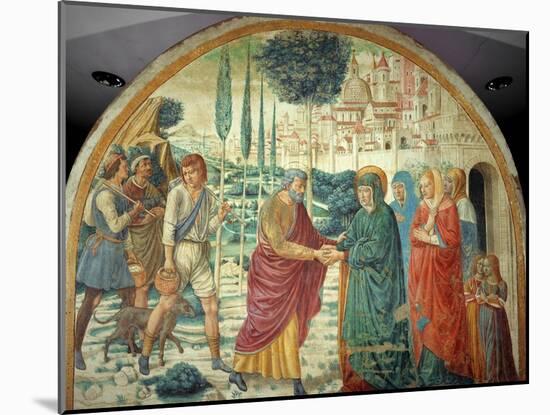 Scenes from the Life of Saint Joachim: Meeting at the Golden Gate-Benozzo Gozzoli-Mounted Giclee Print