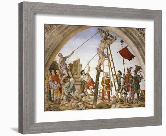 Scenes from the Life of Saint Philip: Crucifixion of the Saint-Filippino Lippi-Framed Giclee Print