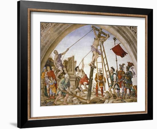 Scenes from the Life of Saint Philip: Crucifixion of the Saint-Filippino Lippi-Framed Giclee Print