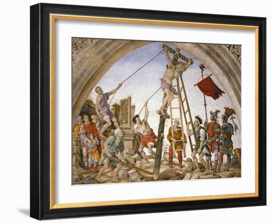 Scenes from the Life of Saint Philip: Crucifixion of the Saint-Filippino Lippi-Framed Giclee Print