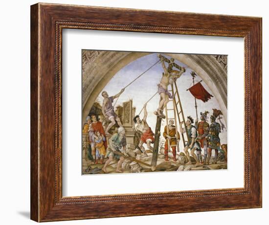 Scenes from the Life of Saint Philip: Crucifixion of the Saint-Filippino Lippi-Framed Giclee Print