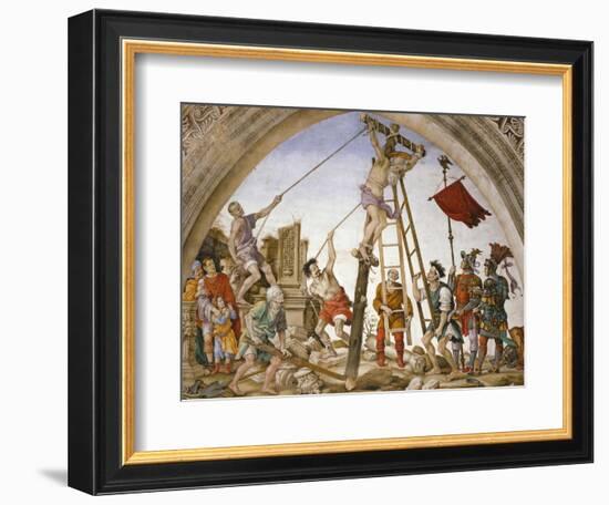 Scenes from the Life of Saint Philip: Crucifixion of the Saint-Filippino Lippi-Framed Giclee Print