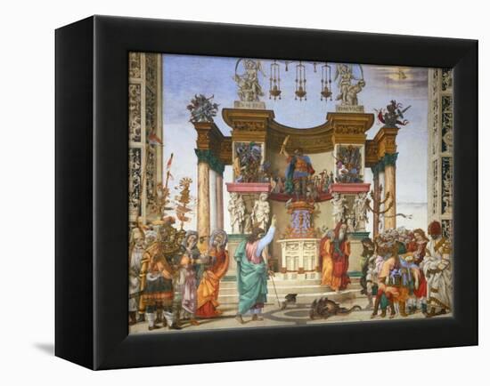 Scenes from the Life of Saint Philip: the Saint Driving the Dragon from the Temple-Filippino Lippi-Framed Premier Image Canvas