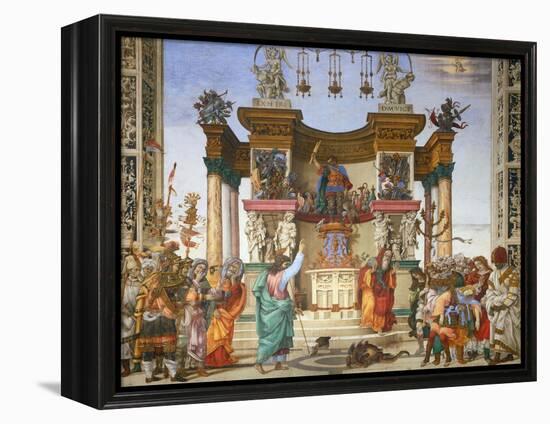 Scenes from the Life of Saint Philip: the Saint Driving the Dragon from the Temple-Filippino Lippi-Framed Premier Image Canvas