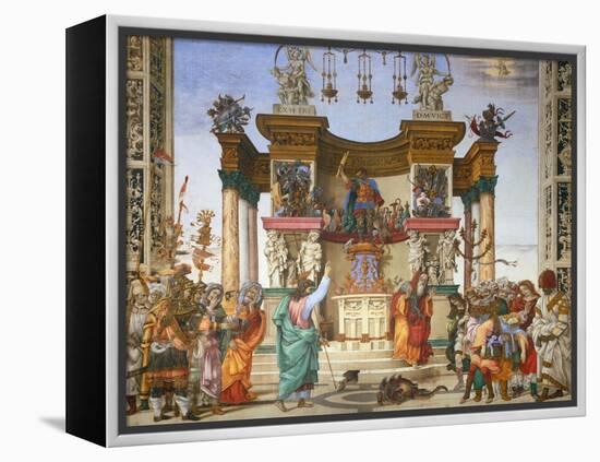 Scenes from the Life of Saint Philip: the Saint Driving the Dragon from the Temple-Filippino Lippi-Framed Premier Image Canvas