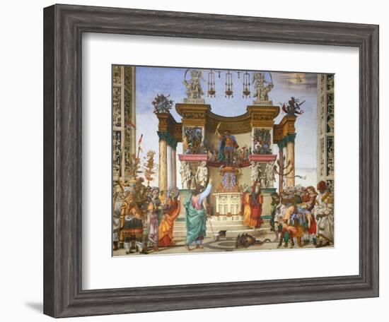 Scenes from the Life of Saint Philip: the Saint Driving the Dragon from the Temple-Filippino Lippi-Framed Giclee Print