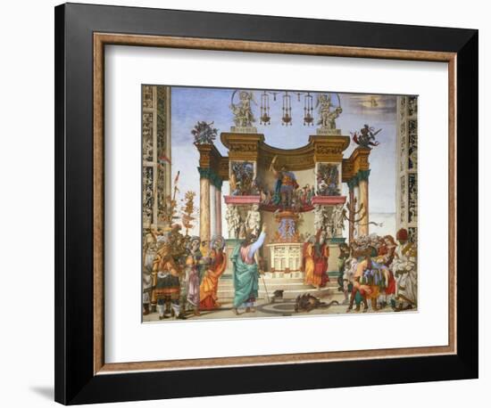 Scenes from the Life of Saint Philip: the Saint Driving the Dragon from the Temple-Filippino Lippi-Framed Giclee Print