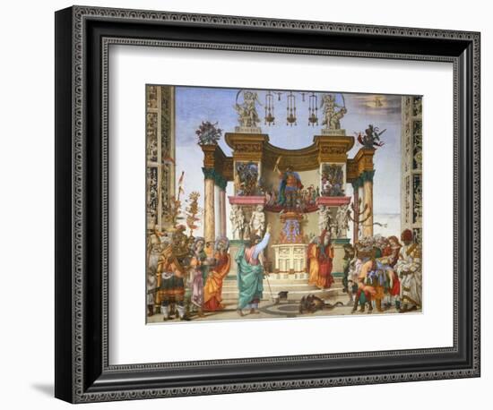 Scenes from the Life of Saint Philip: the Saint Driving the Dragon from the Temple-Filippino Lippi-Framed Giclee Print