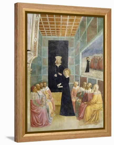 Scenes from the Life of St. Catherine: Saint Catherine's Disputation with the Philosophers-Tommaso Masolino Da Panicale-Framed Premier Image Canvas