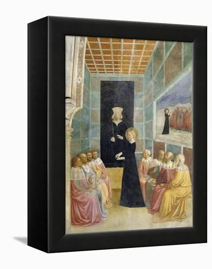 Scenes from the Life of St. Catherine: Saint Catherine's Disputation with the Philosophers-Tommaso Masolino Da Panicale-Framed Premier Image Canvas