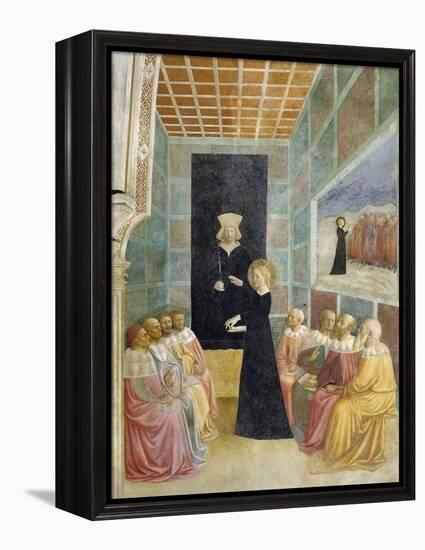 Scenes from the Life of St. Catherine: Saint Catherine's Disputation with the Philosophers-Tommaso Masolino Da Panicale-Framed Premier Image Canvas