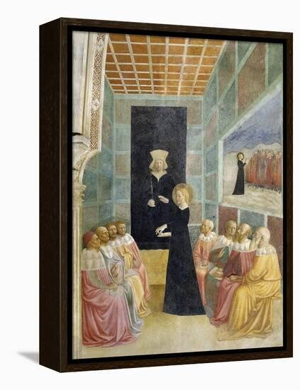 Scenes from the Life of St. Catherine: Saint Catherine's Disputation with the Philosophers-Tommaso Masolino Da Panicale-Framed Premier Image Canvas