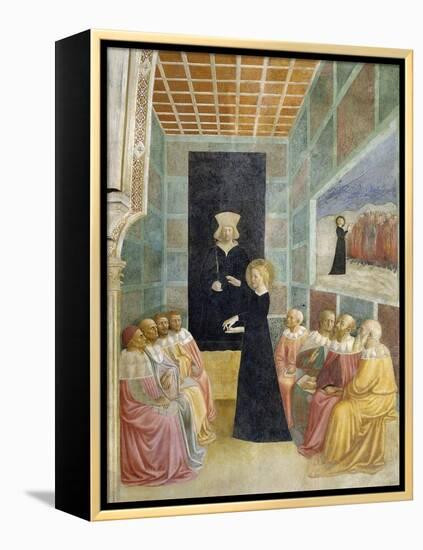 Scenes from the Life of St. Catherine: Saint Catherine's Disputation with the Philosophers-Tommaso Masolino Da Panicale-Framed Premier Image Canvas
