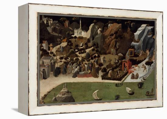 Scenes from the Lives of the Desert Fathers (Thebai)-Fra Angelico-Framed Premier Image Canvas