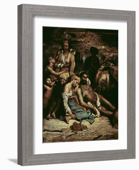 Scenes from the Massacre of Chios, 1822-Eugene Delacroix-Framed Giclee Print