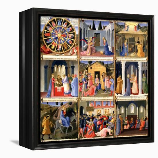 Scenes from the Nativity, Panel One from Silver Treasury of Santissima Annunziata, circa 1450-53-Fra Angelico-Framed Premier Image Canvas