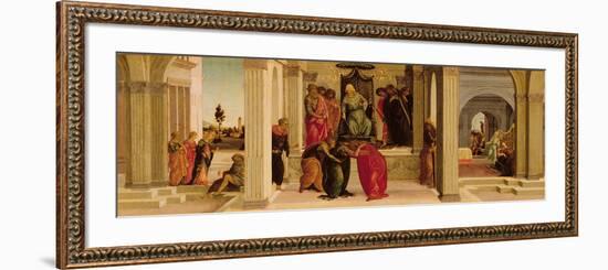 Scenes from the Story of Esther (Oil on Panel)-Filippino Lippi-Framed Giclee Print