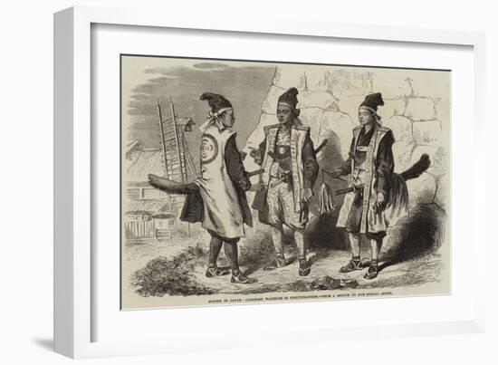 Scenes in Japan, Japanese Warriors in Fighting-Dress-null-Framed Giclee Print