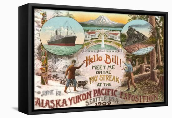 Scenes of 1909 Exposition, Seattle, Washington-null-Framed Stretched Canvas