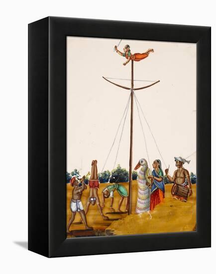 Scenes of Acrobatics During a Festival, from Thanjavur, India-null-Framed Premier Image Canvas