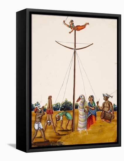 Scenes of Acrobatics During a Festival, from Thanjavur, India-null-Framed Premier Image Canvas