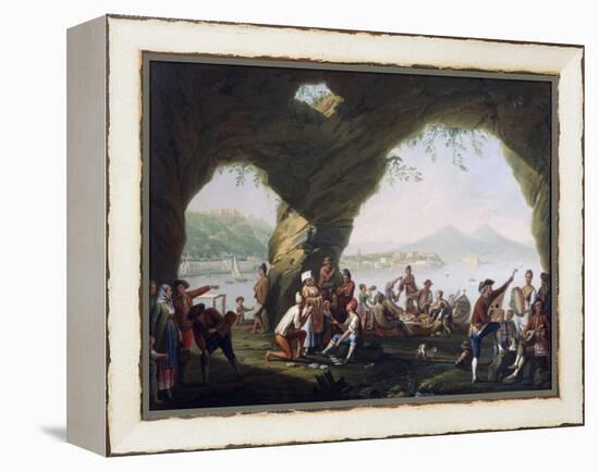 Scenes of Everyday Life in a Cave in Posillipo, Near Naples-Pietro Fragiacomo-Framed Premier Image Canvas