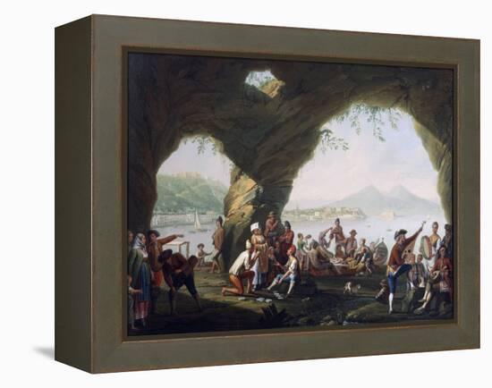 Scenes of Everyday Life in a Cave in Posillipo, Near Naples-Pietro Fragiacomo-Framed Premier Image Canvas