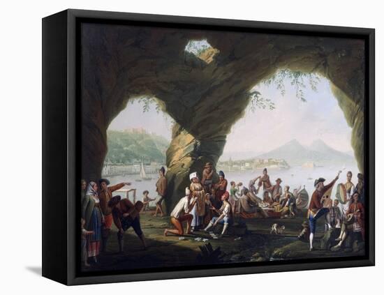 Scenes of Everyday Life in a Cave in Posillipo, Near Naples-Pietro Fragiacomo-Framed Premier Image Canvas