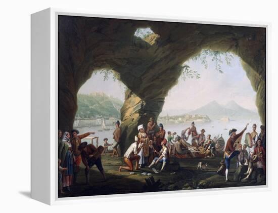 Scenes of Everyday Life in a Cave in Posillipo, Near Naples-Pietro Fragiacomo-Framed Premier Image Canvas