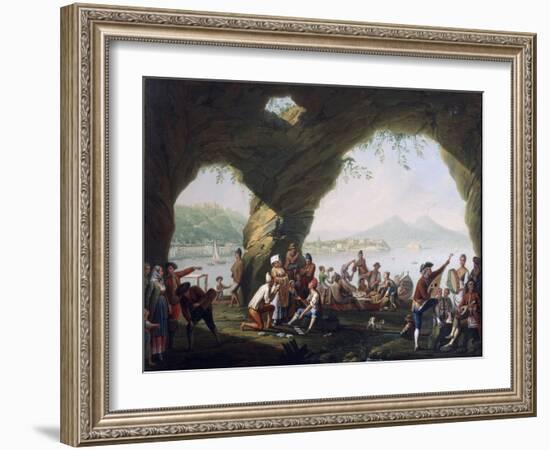 Scenes of Everyday Life in a Cave in Posillipo, Near Naples-Pietro Fragiacomo-Framed Giclee Print