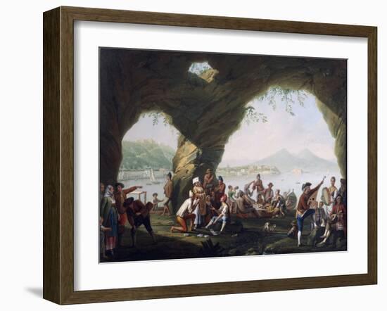 Scenes of Everyday Life in a Cave in Posillipo, Near Naples-Pietro Fragiacomo-Framed Giclee Print