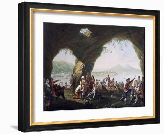 Scenes of Everyday Life in a Cave in Posillipo, Near Naples-Pietro Fragiacomo-Framed Giclee Print