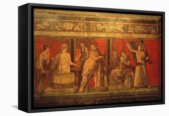 Scenes of Rituals of Cult of Dionysus, Villa of the Mysteries, Pompei, C. 60 AD-null-Framed Stretched Canvas